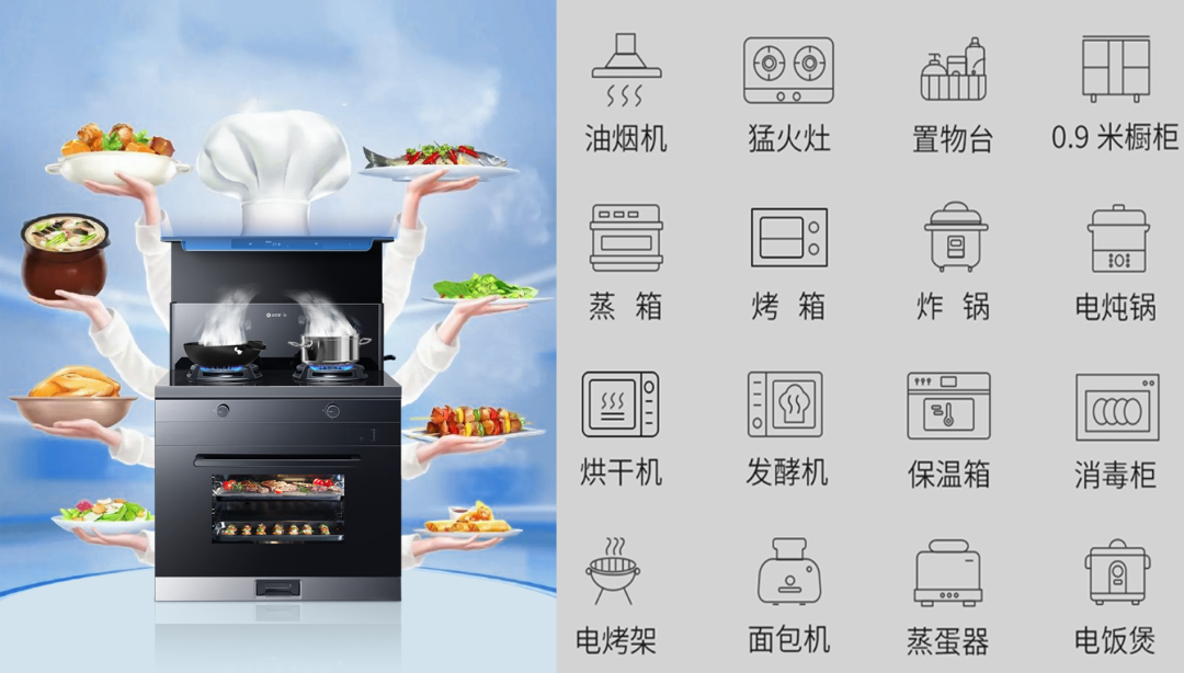 藍炬星蒸烤炸集成灶